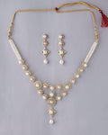 Dual Tone Pearl and Stone Necklace Set - Chandrani Pearls