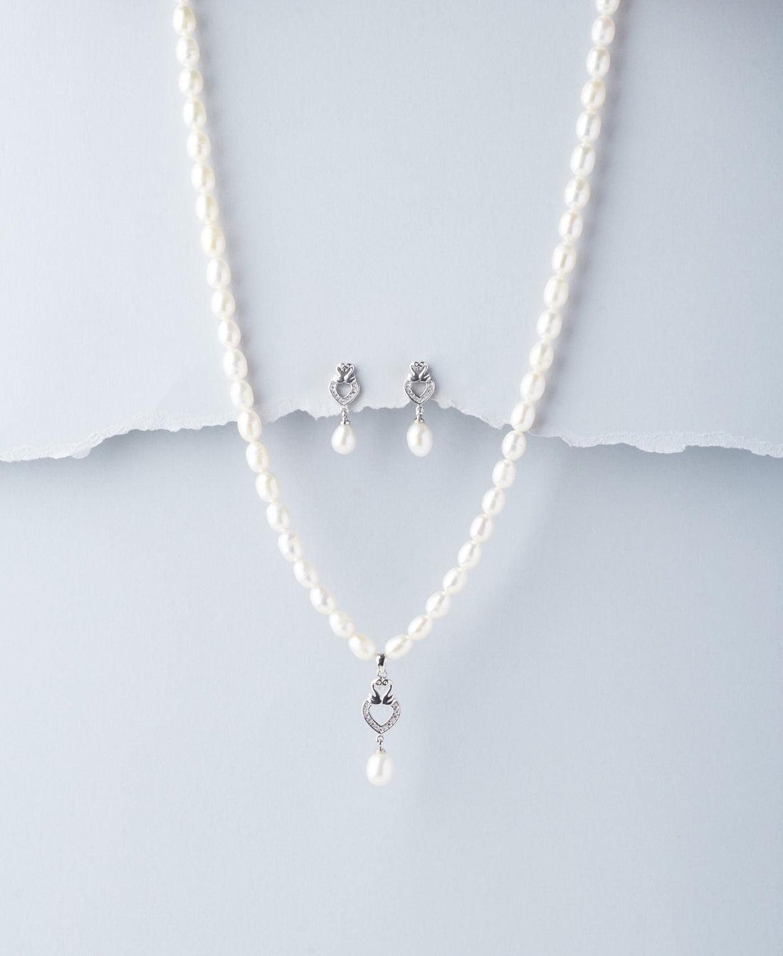 Duck Pair Pendant Pearl Necklace Set - Chandrani Pearls