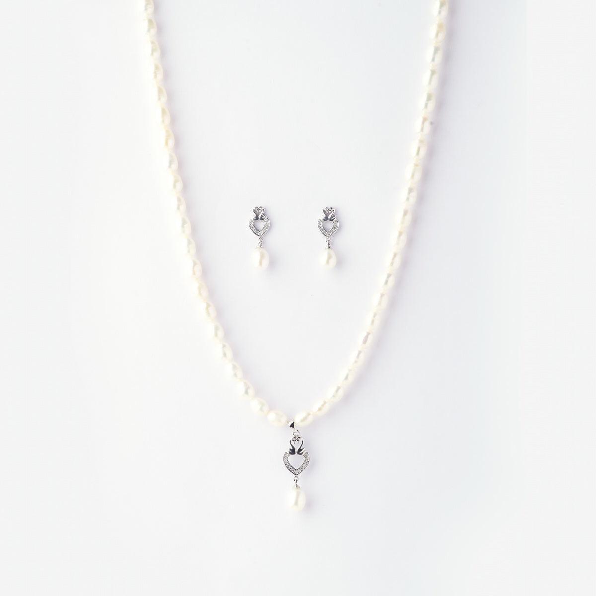 Duck Pair Pendant Pearl Necklace Set - Chandrani Pearls