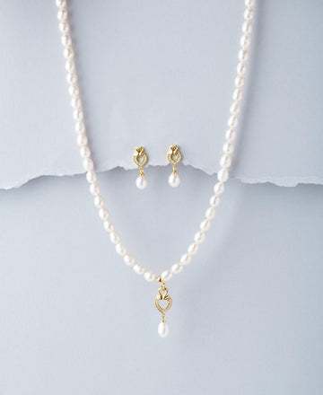 Duck Pair Pendant Pearl Necklace Set - Chandrani Pearls