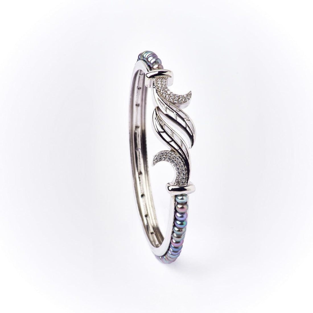 Elaborate Black Pearl Bangle - Chandrani Pearls
