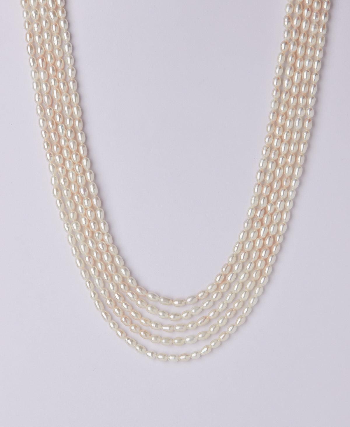 Elegant 5 line Pearl Necklace - Chandrani Pearls