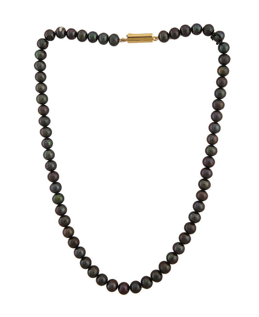 Elegant Black Round Pearl Necklace - Chandrani Pearls