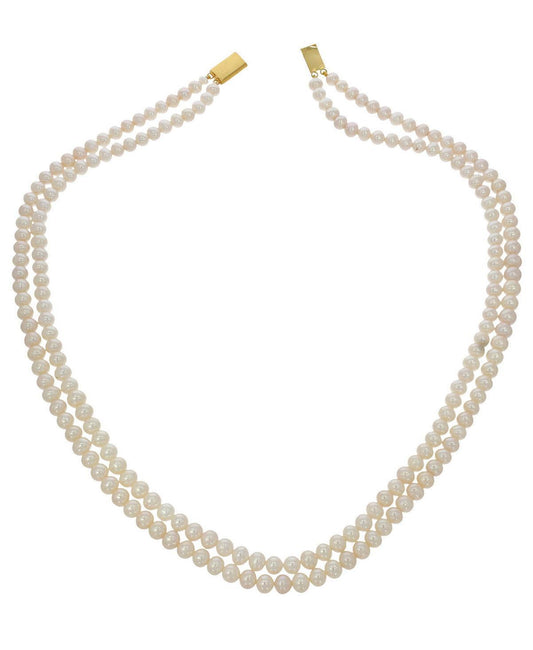 Elegant Double Line White Pearl Necklace - Chandrani Pearls