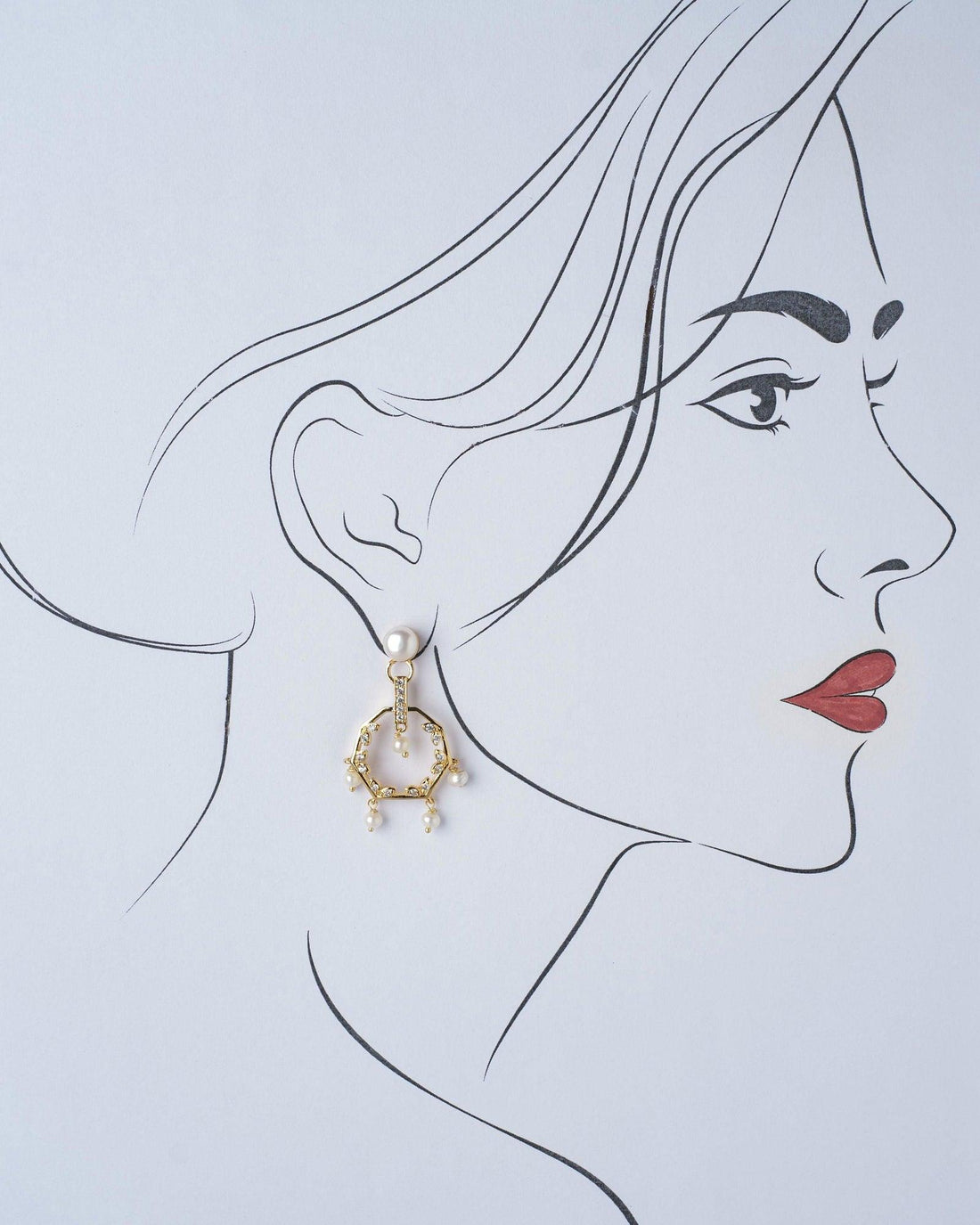 Elegant Drop Pearl Hang Earring - Chandrani Pearls