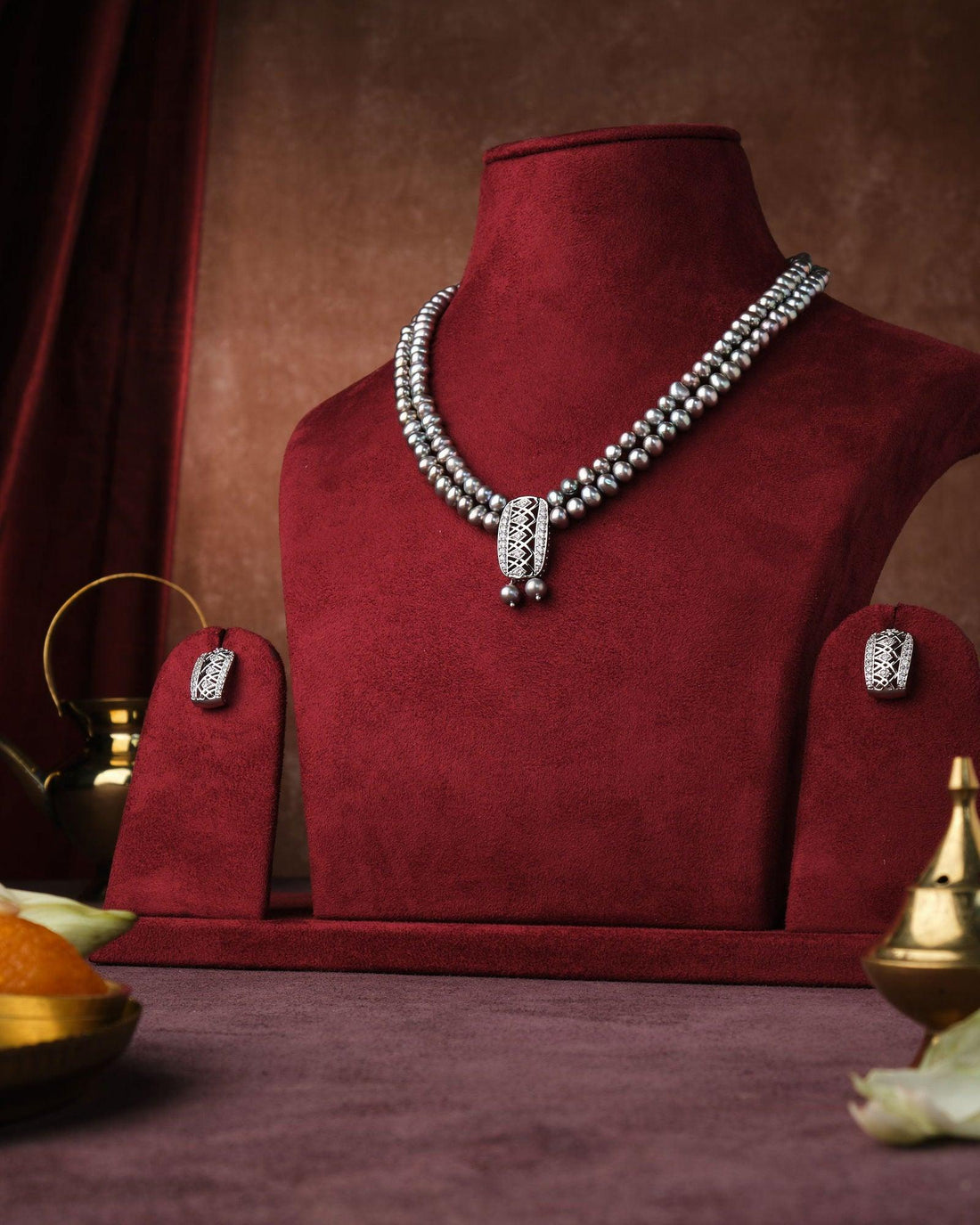 Elegant Dyed Pearl Necklace Set - Chandrani Pearls
