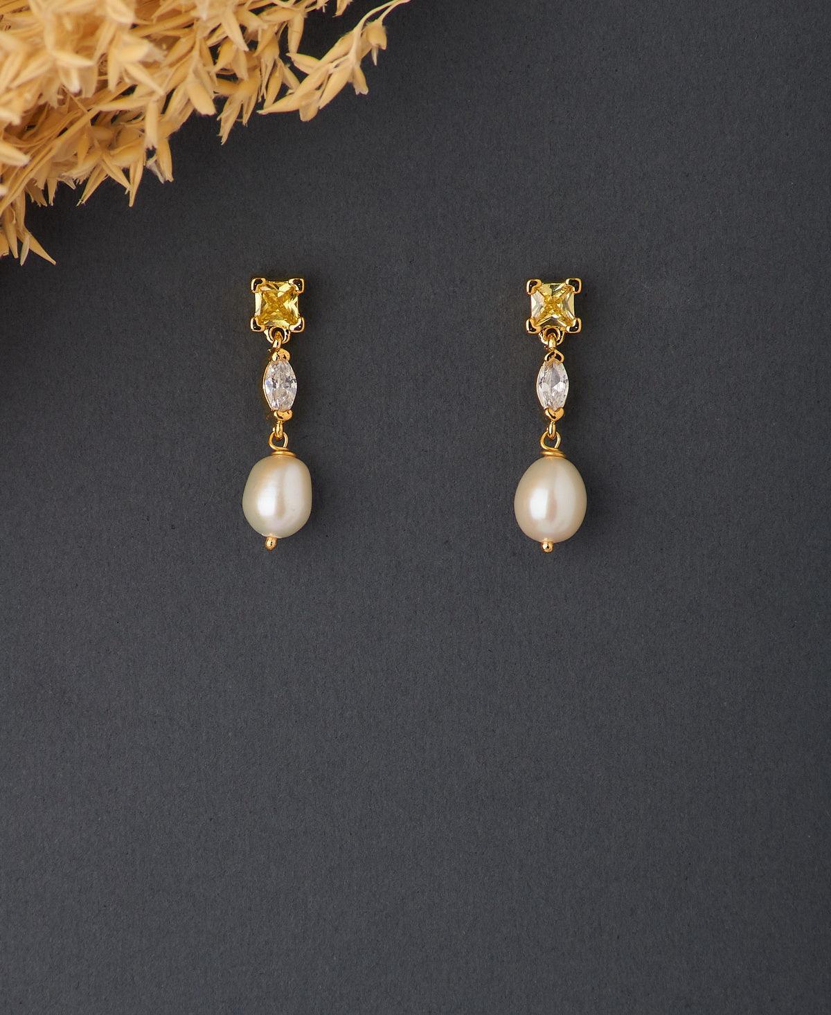 Elegant Hanging Drop Pearl Earring - Chandrani Pearls