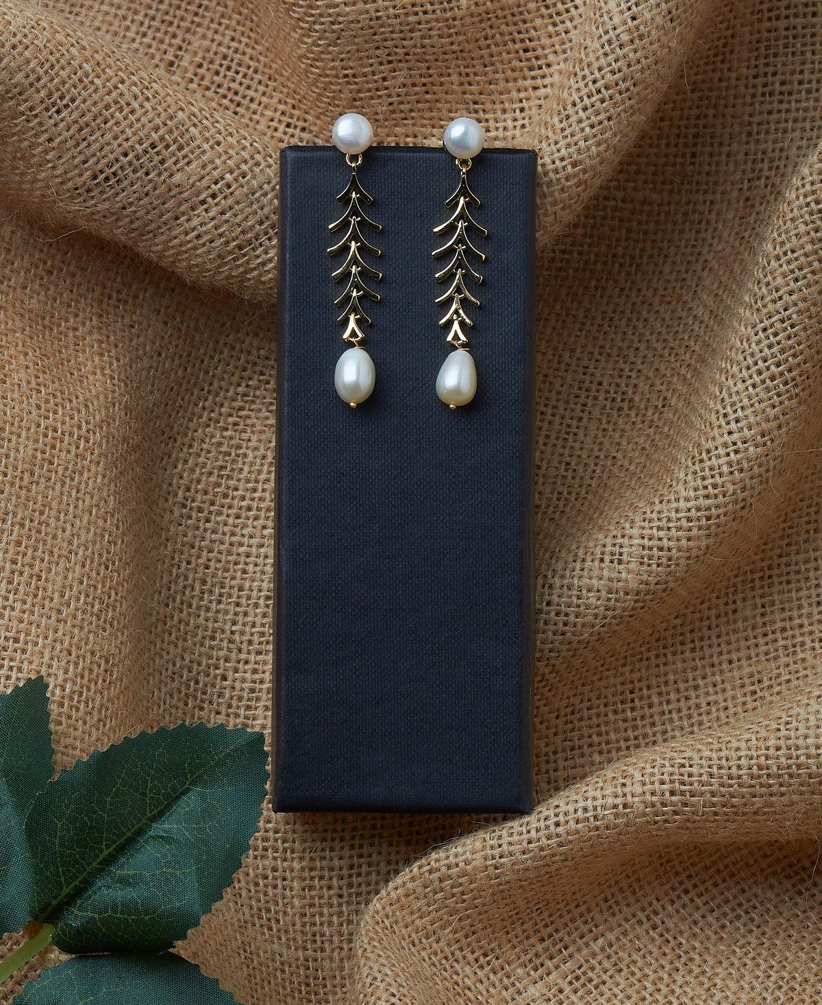 Elegant Hanging Drop Pearl Earring - Chandrani Pearls