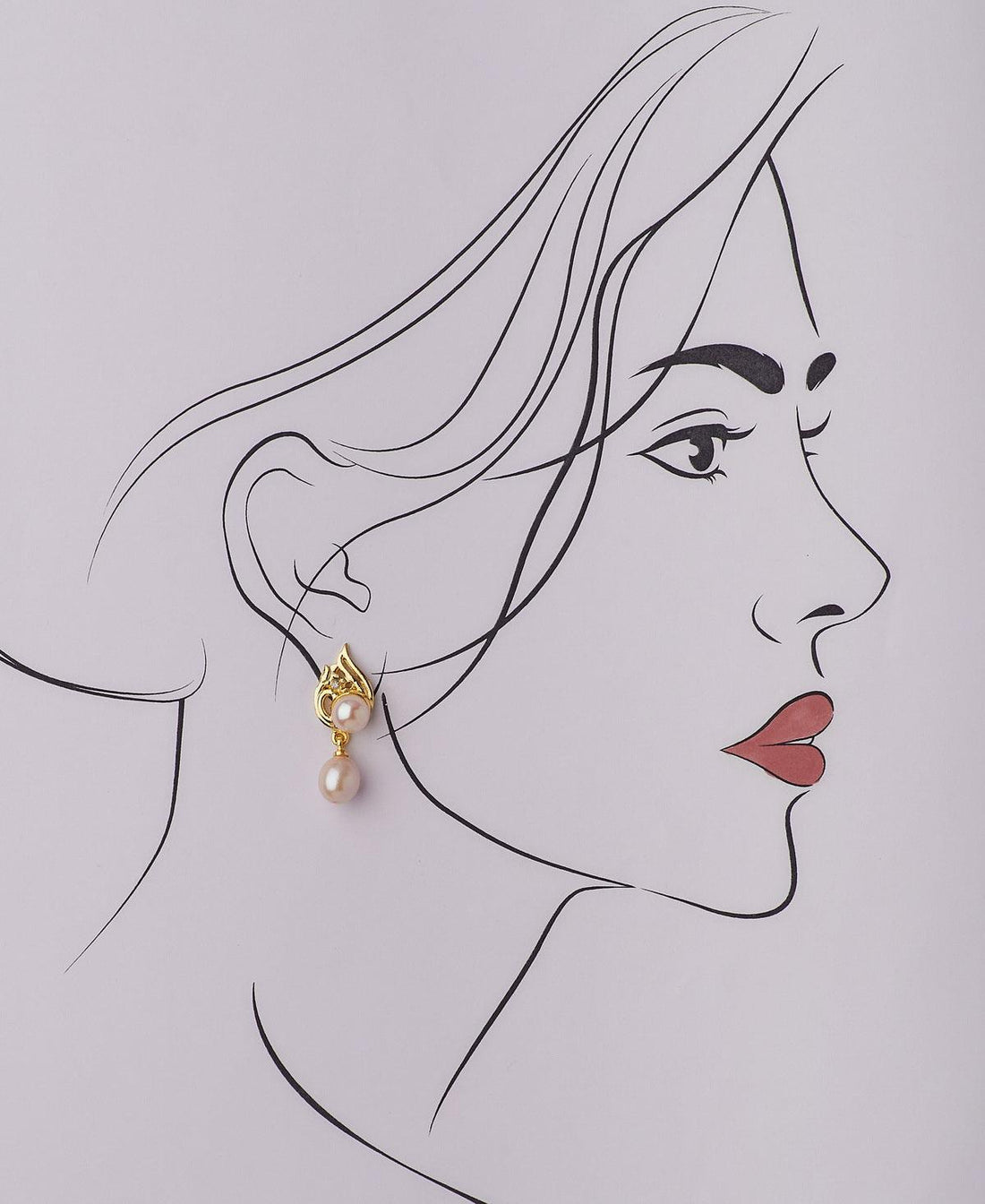 Elegant Hanging Drop Pearl Earring - Chandrani Pearls