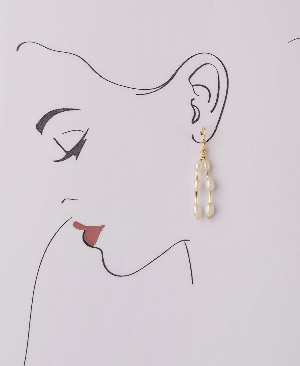 Elegant Hanging Pearl Earring - Chandrani Pearls