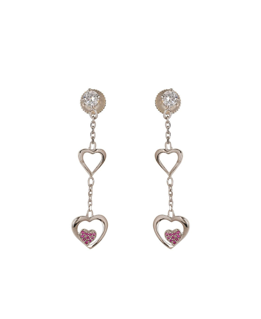 Elegant Heart Silver hanging Earring - Chandrani Pearls