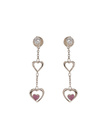 Elegant Heart Silver hanging Earring - Chandrani Pearls