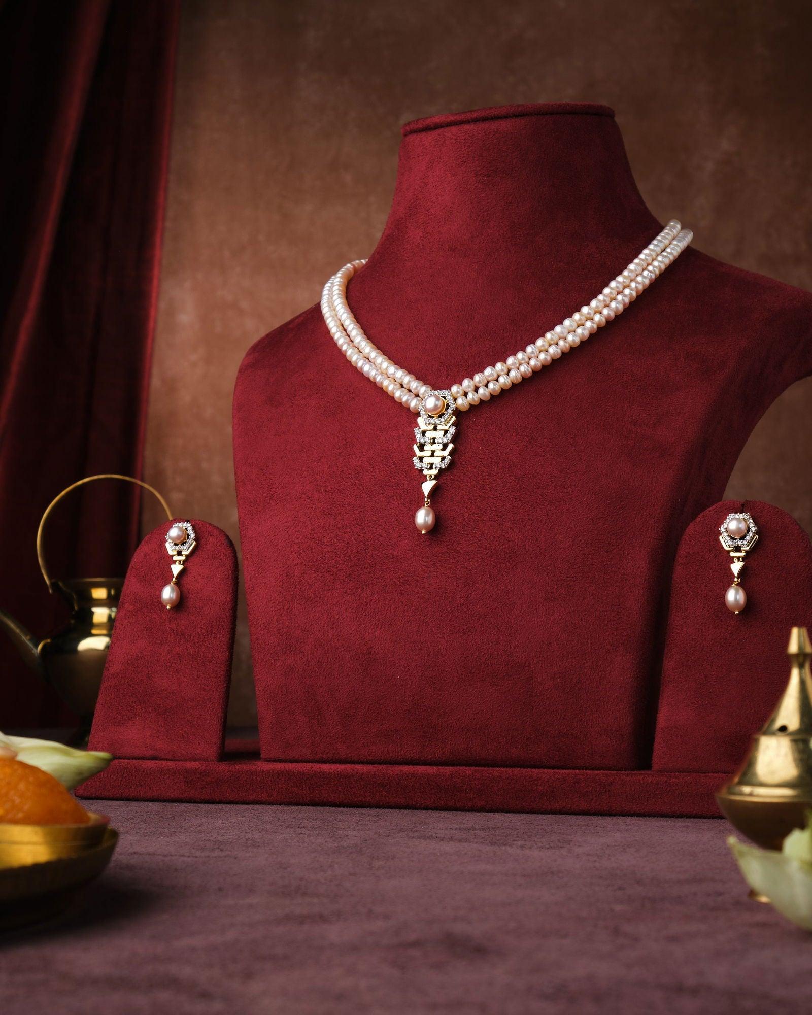 Elegant Pearl Necklace Set - Chandrani Pearls