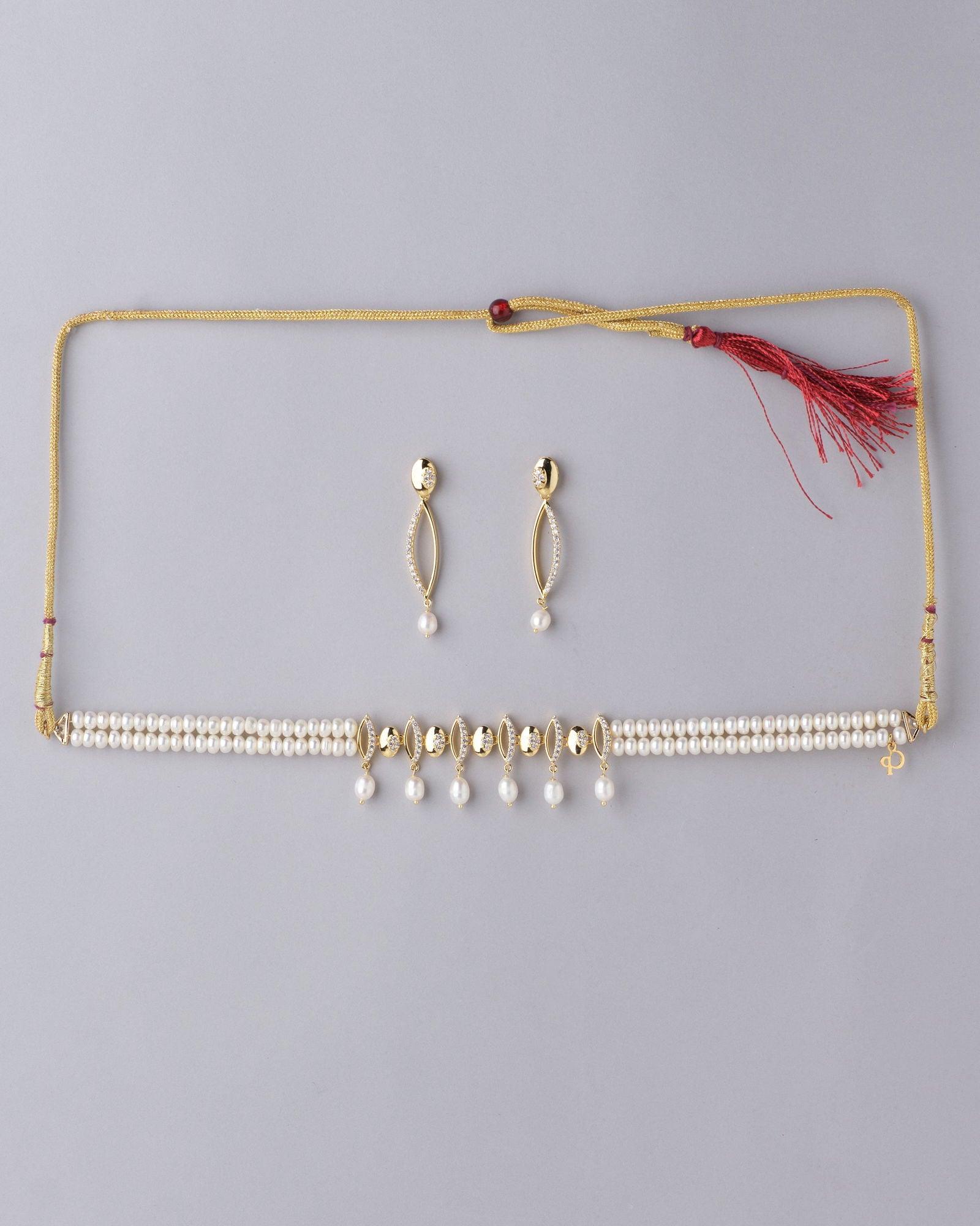 Elegant Pearl Necklace Set - Chandrani Pearls