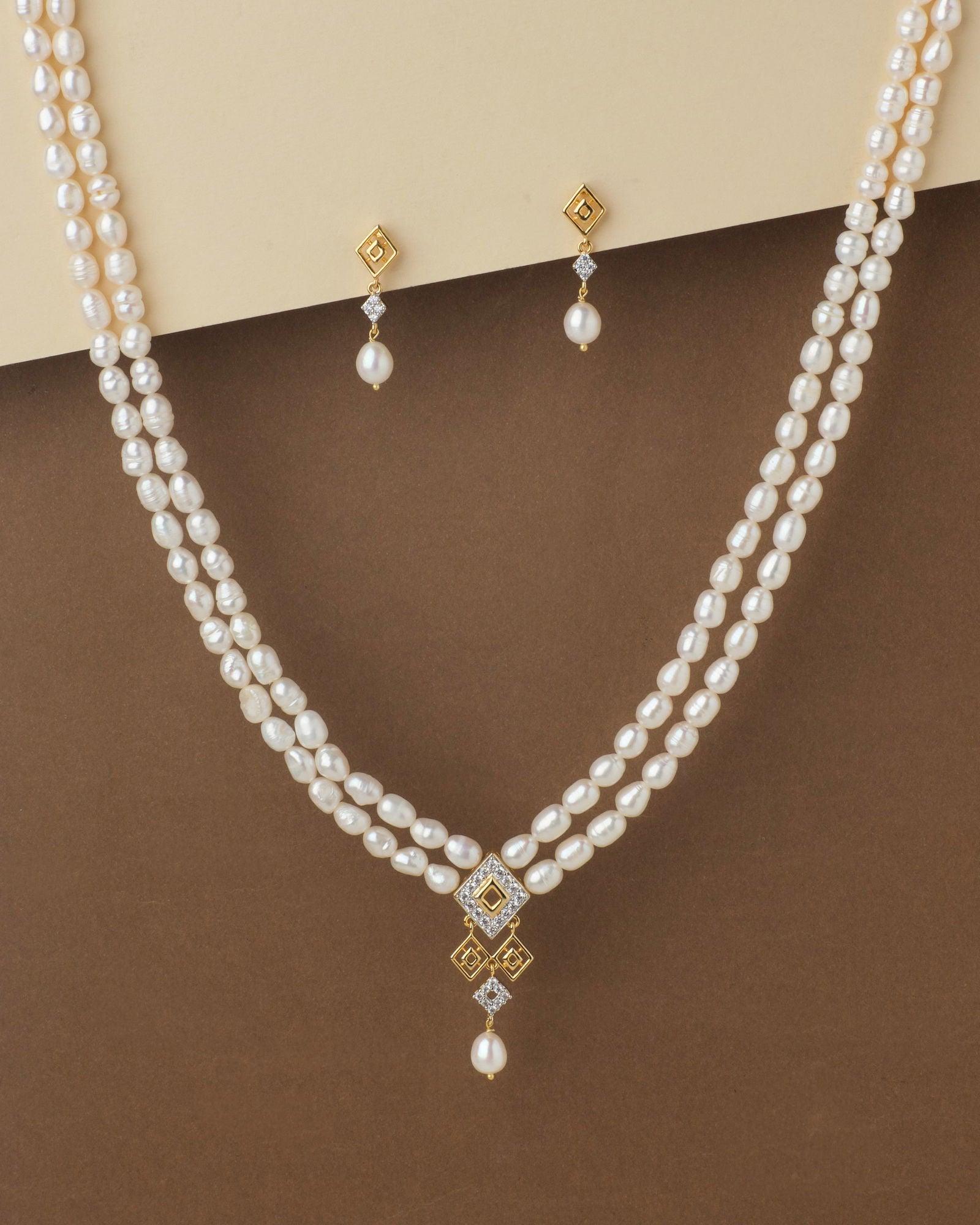 Elegant Pearl Necklace Set - Chandrani Pearls