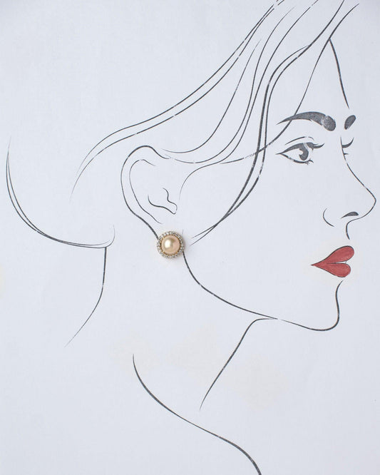 Elegant Pink Stud Pearl Earring - Chandrani Pearls