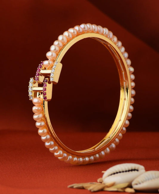 Elegant Real Pearl Bangle - Chandrani Pearls