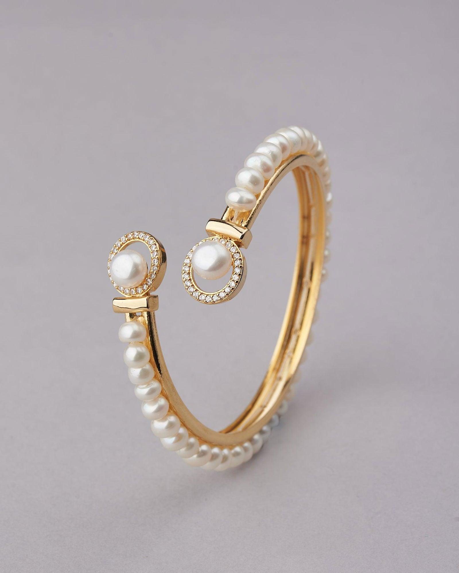 Elegant Real Pearl Bangle - Chandrani Pearls