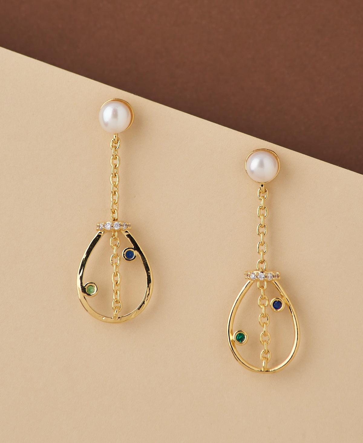 Elegant Real Pearl Hang Earring - Chandrani Pearls