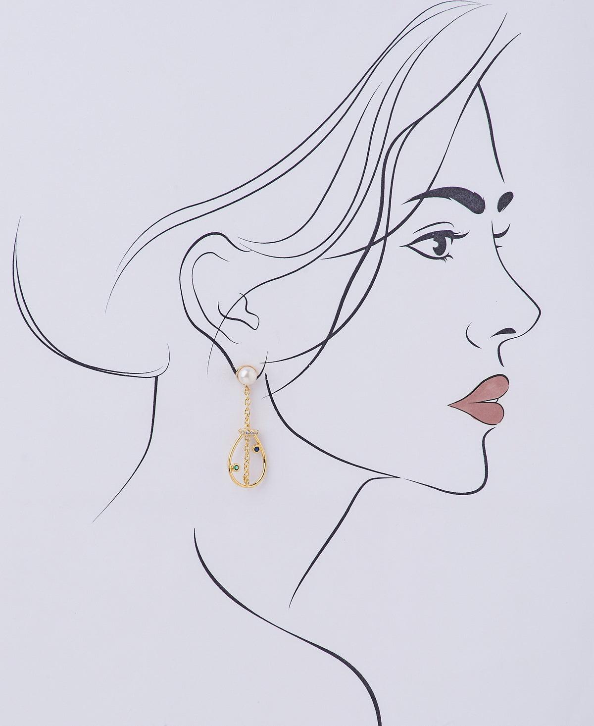 Elegant Real Pearl Hang Earring - Chandrani Pearls