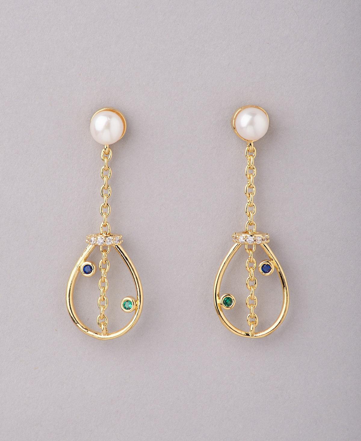 Elegant Real Pearl Hang Earring - Chandrani Pearls