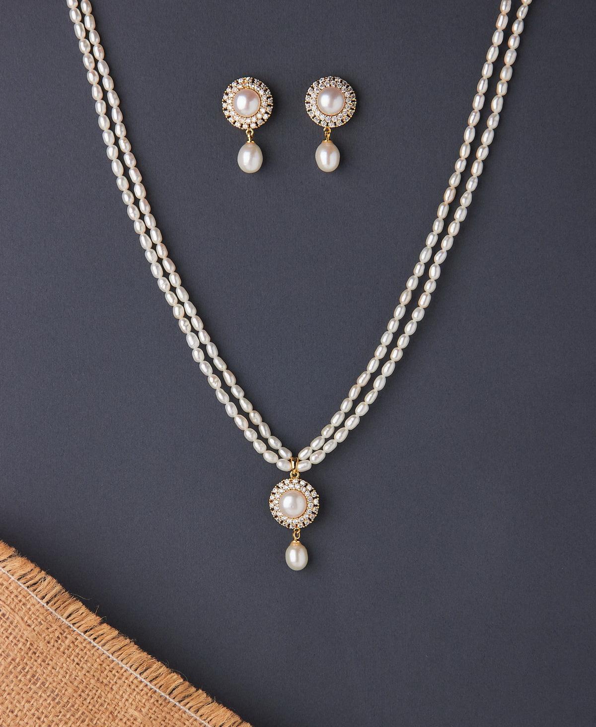 Elegant Real Pearl Necklace Set - Chandrani Pearls