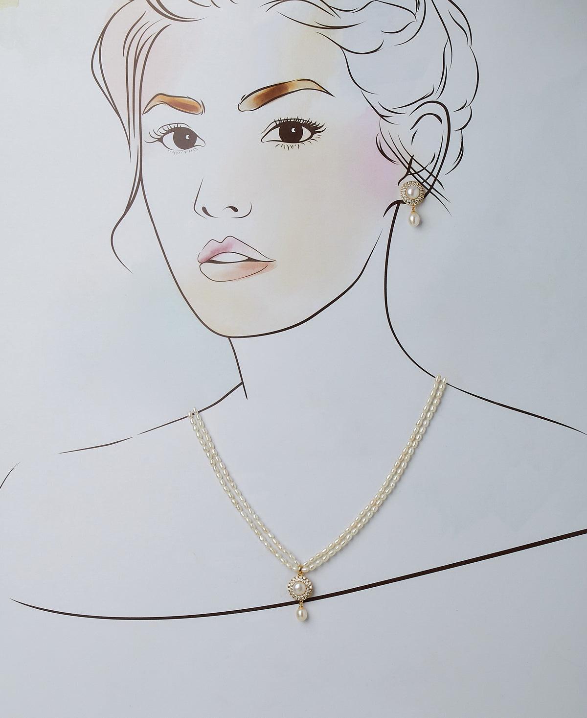 Elegant Real Pearl Necklace Set - Chandrani Pearls