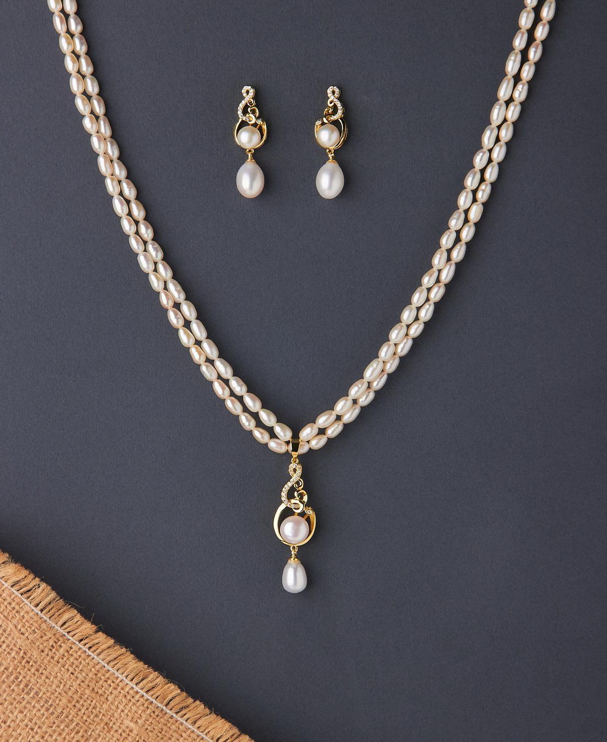 Elegant Real Pearl Necklace Set - Chandrani Pearls