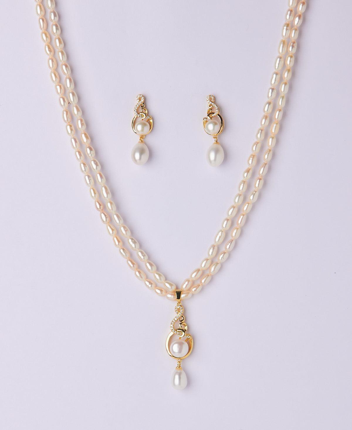 Elegant Real Pearl Necklace Set - Chandrani Pearls