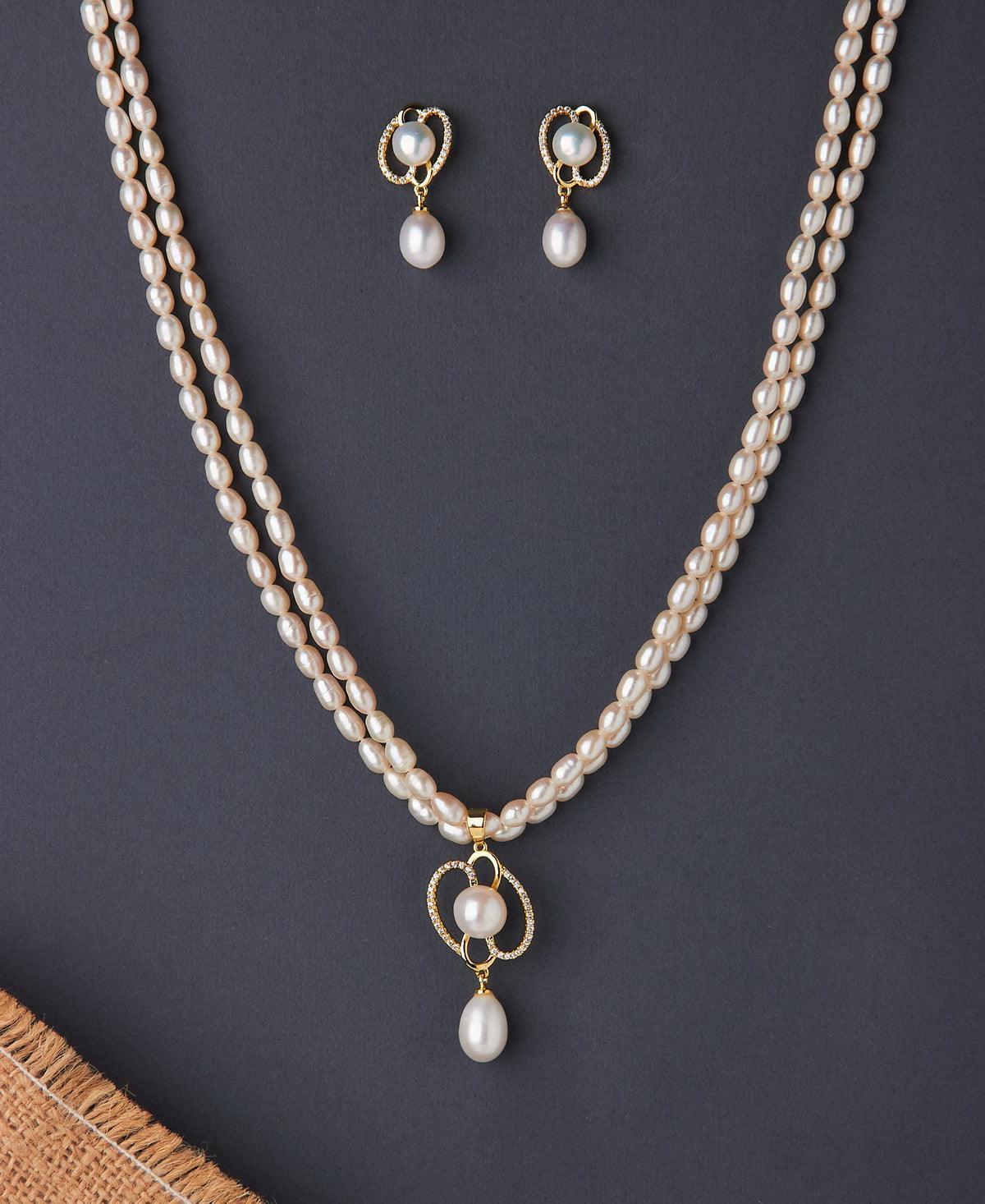 Elegant Real Pearl Necklace Set - Chandrani Pearls