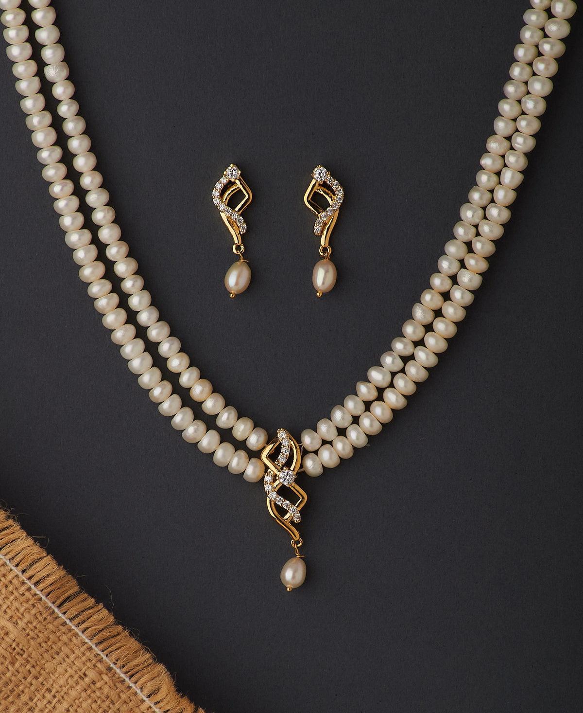 Elegant Real Pearl Necklace Set - Chandrani Pearls