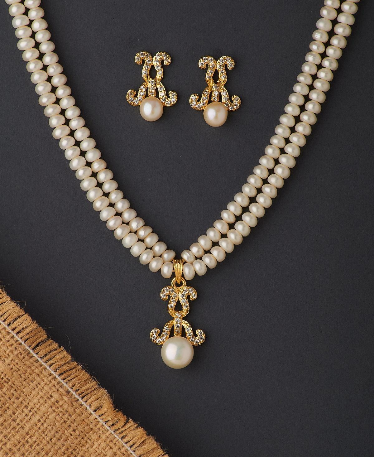 Elegant Real Pearl Necklace Set - Chandrani Pearls