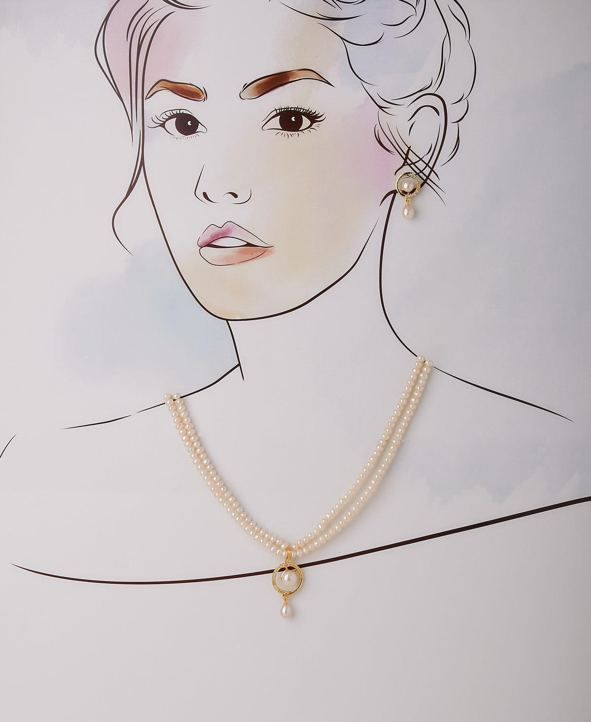 Elegant Real Pearl Necklace Set - Chandrani Pearls