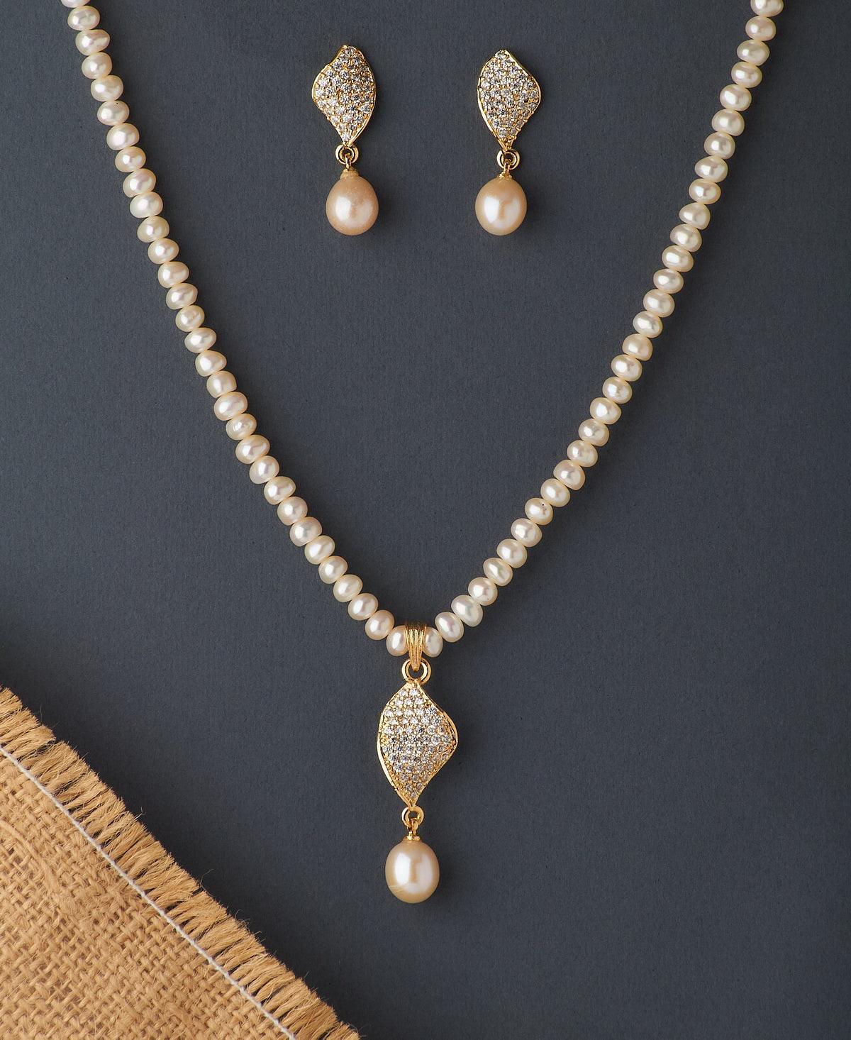 Elegant Real Pearl Necklace Set - Chandrani Pearls