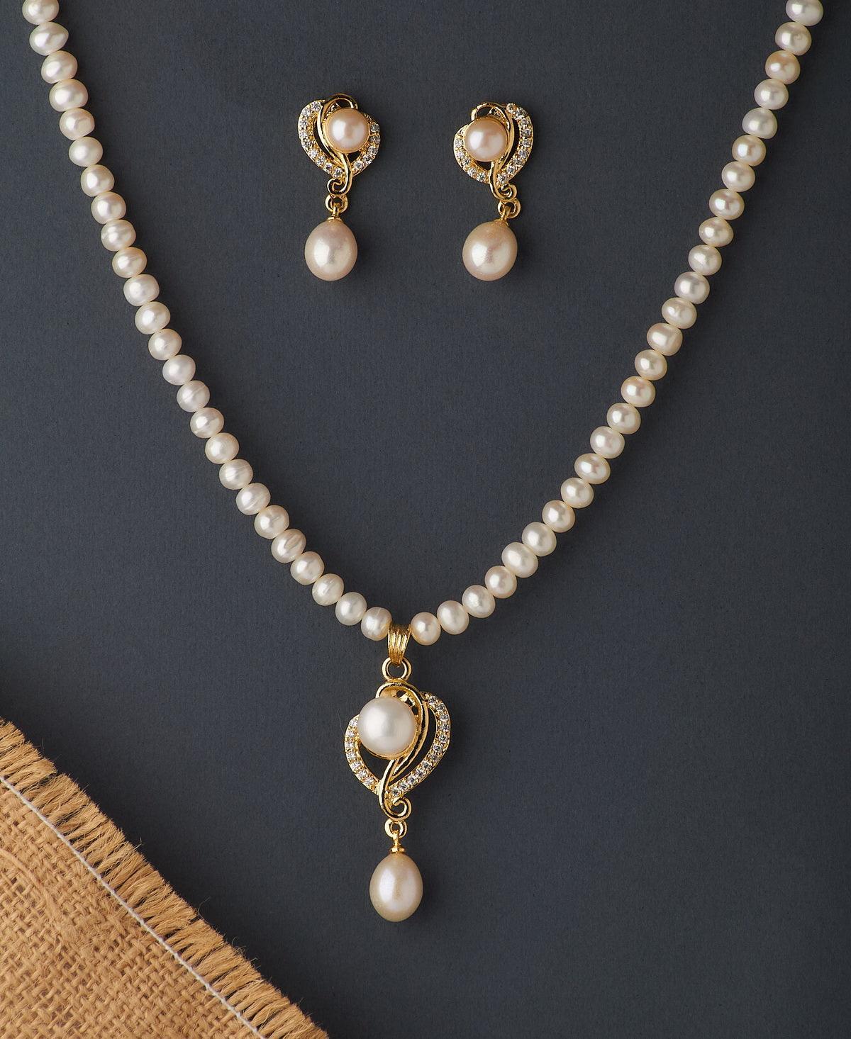 Elegant Real Pearl Necklace Set - Chandrani Pearls