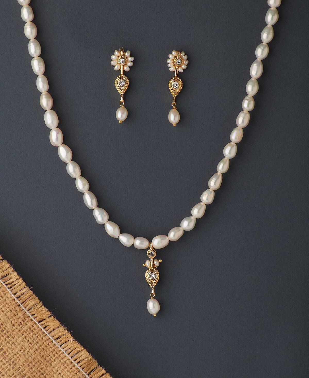 Elegant Real Pearl Necklace Set - Chandrani Pearls