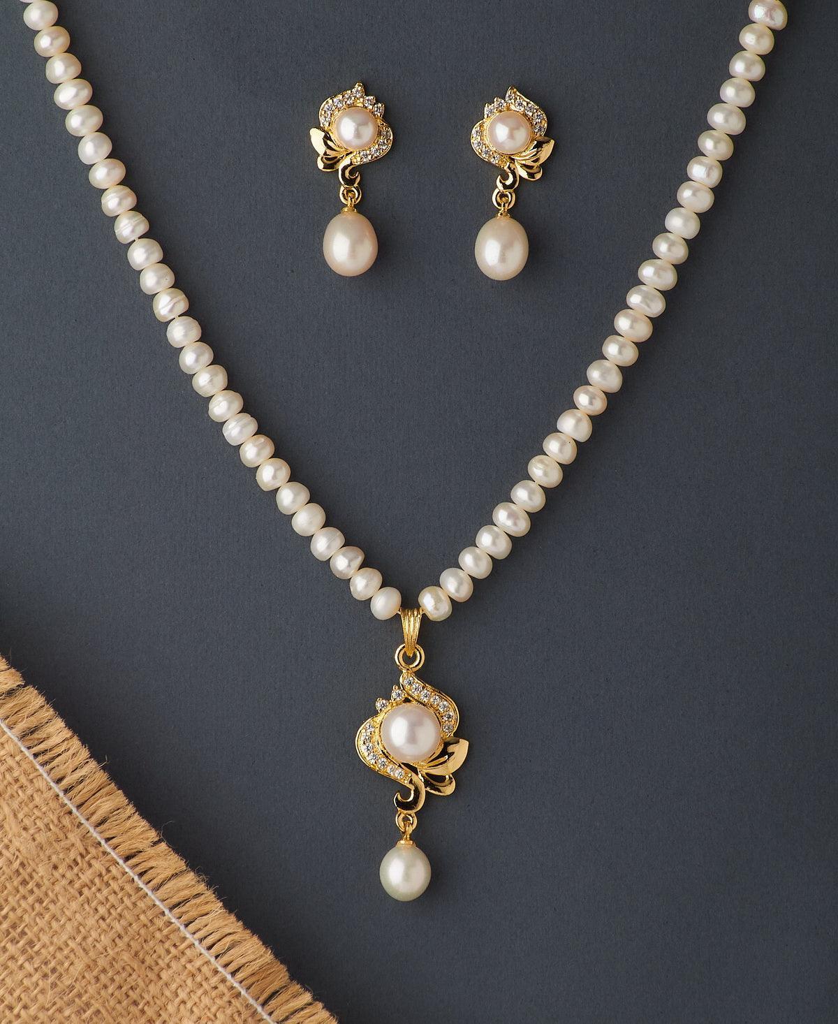 Elegant Real Pearl Necklace Set - Chandrani Pearls