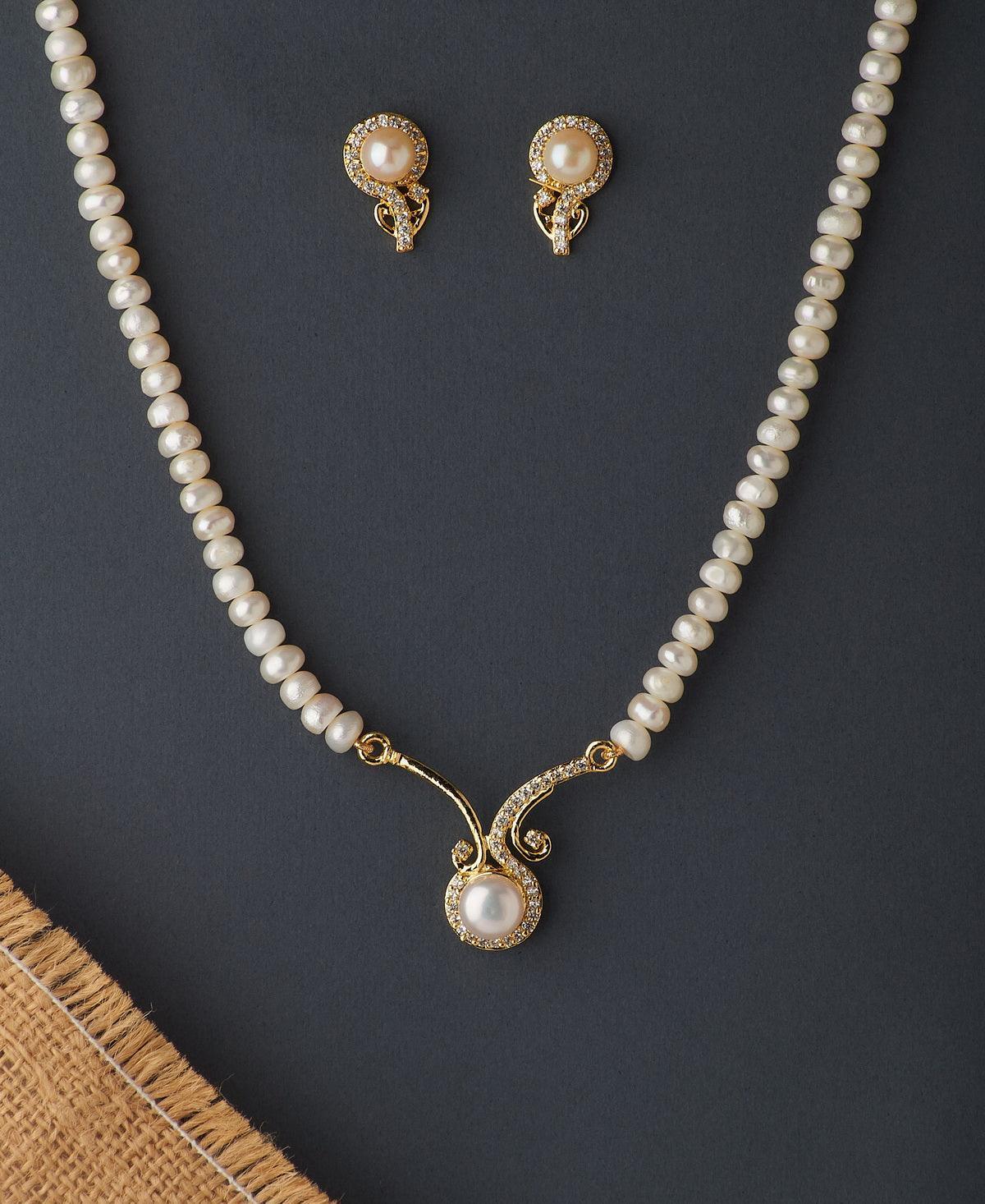 Elegant Real Pearl Necklace Set - Chandrani Pearls