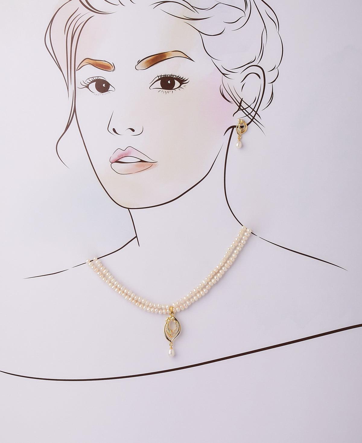Elegant Real Pearl Necklace Set - Chandrani Pearls