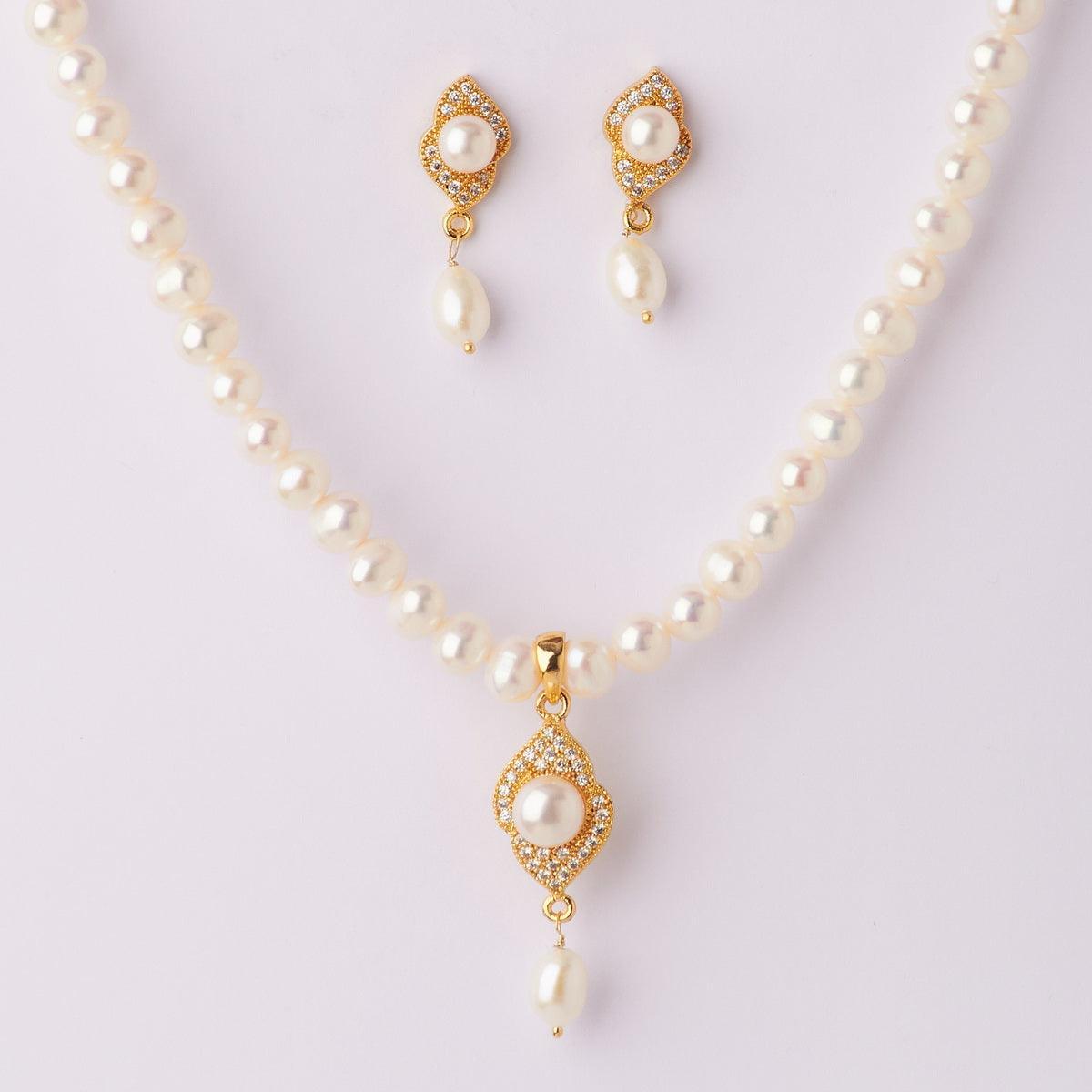 Elegant Real Pearl Necklace Set - Chandrani Pearls