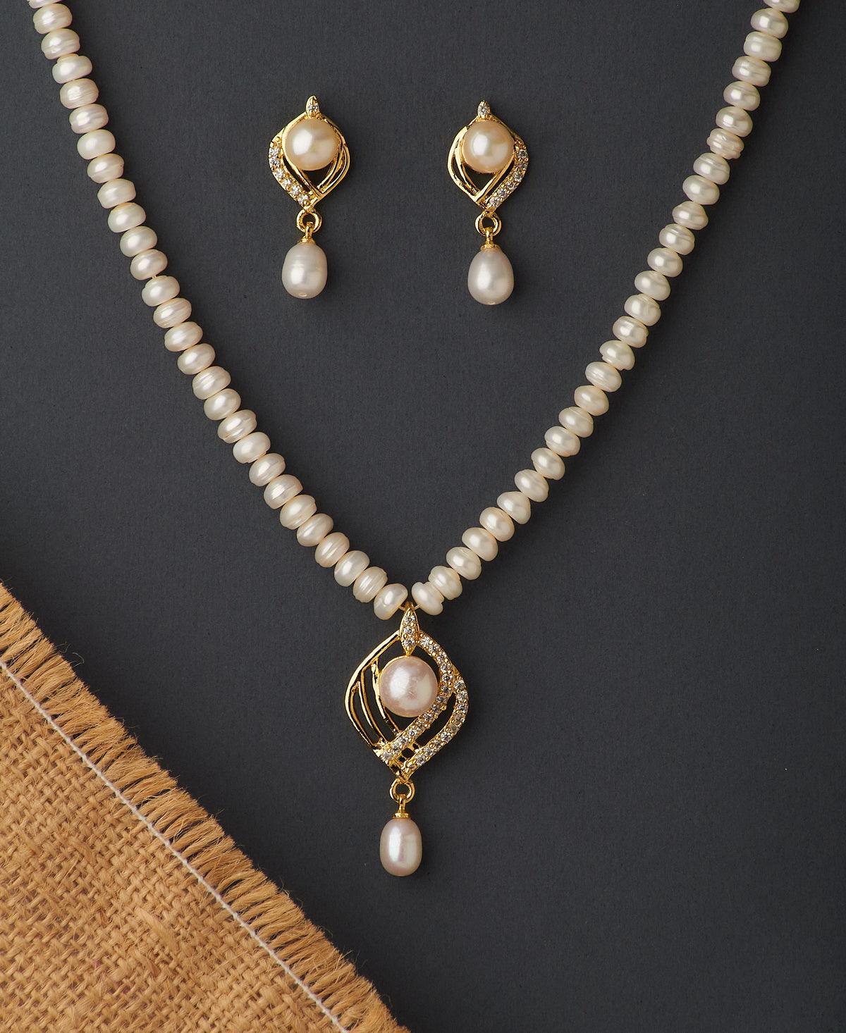 Elegant Real Pearl Necklace Set - Chandrani Pearls