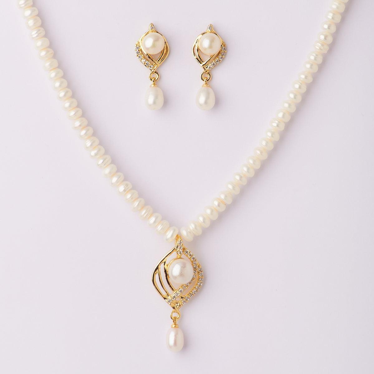 Elegant Real Pearl Necklace Set - Chandrani Pearls