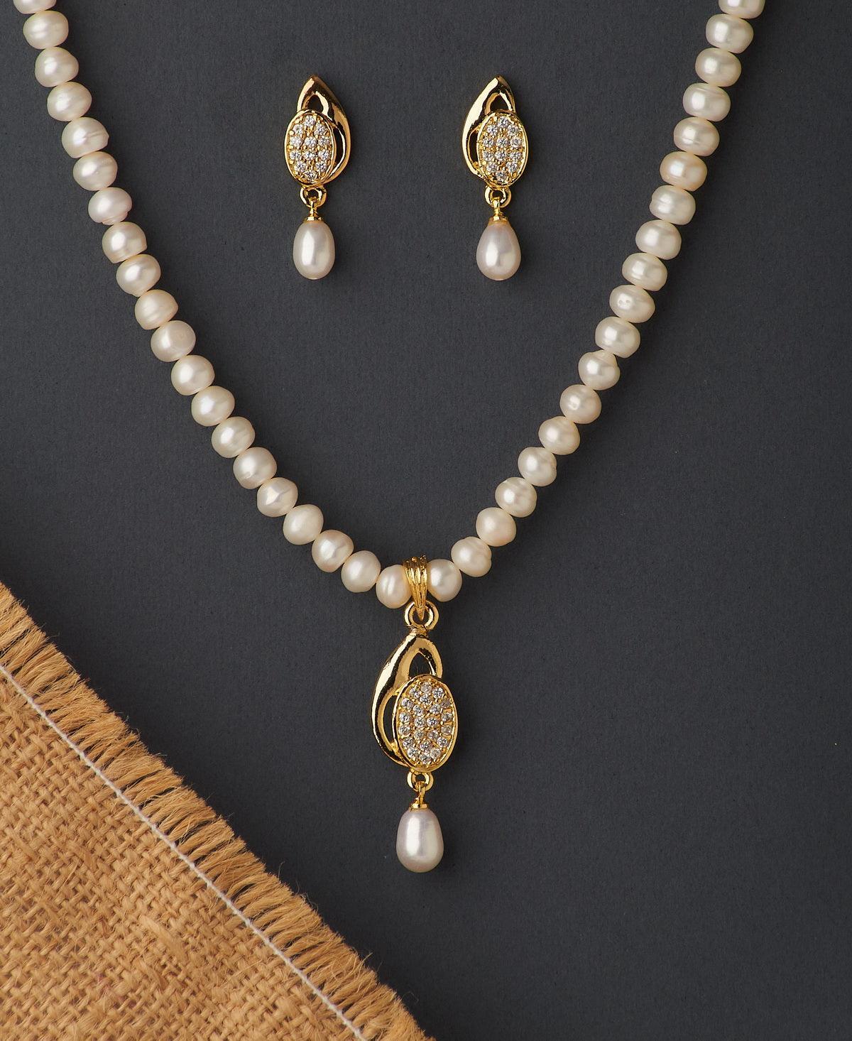 Elegant Real Pearl Necklace Set - Chandrani Pearls