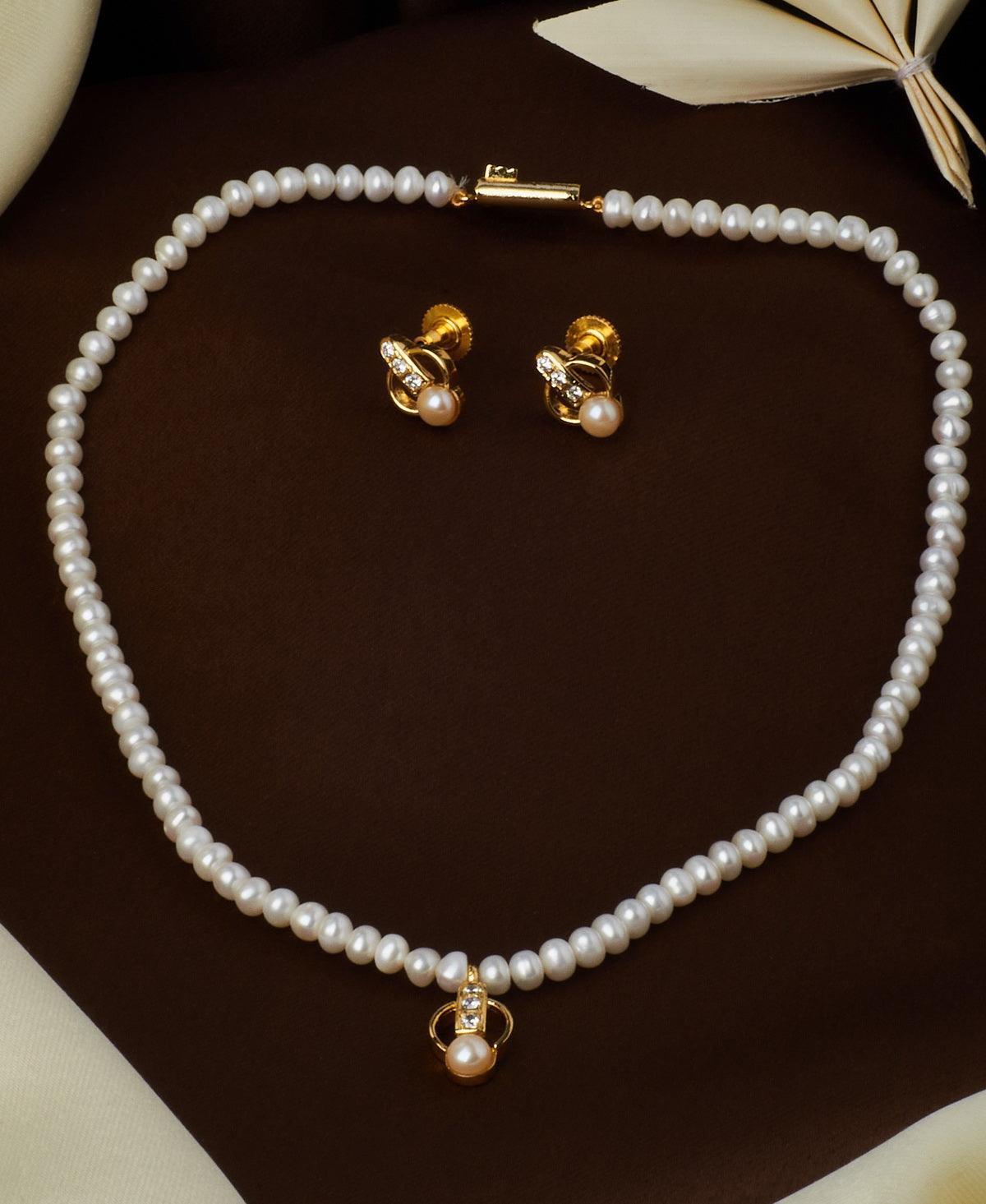 Elegant Real Pearl Necklace Set - Chandrani Pearls