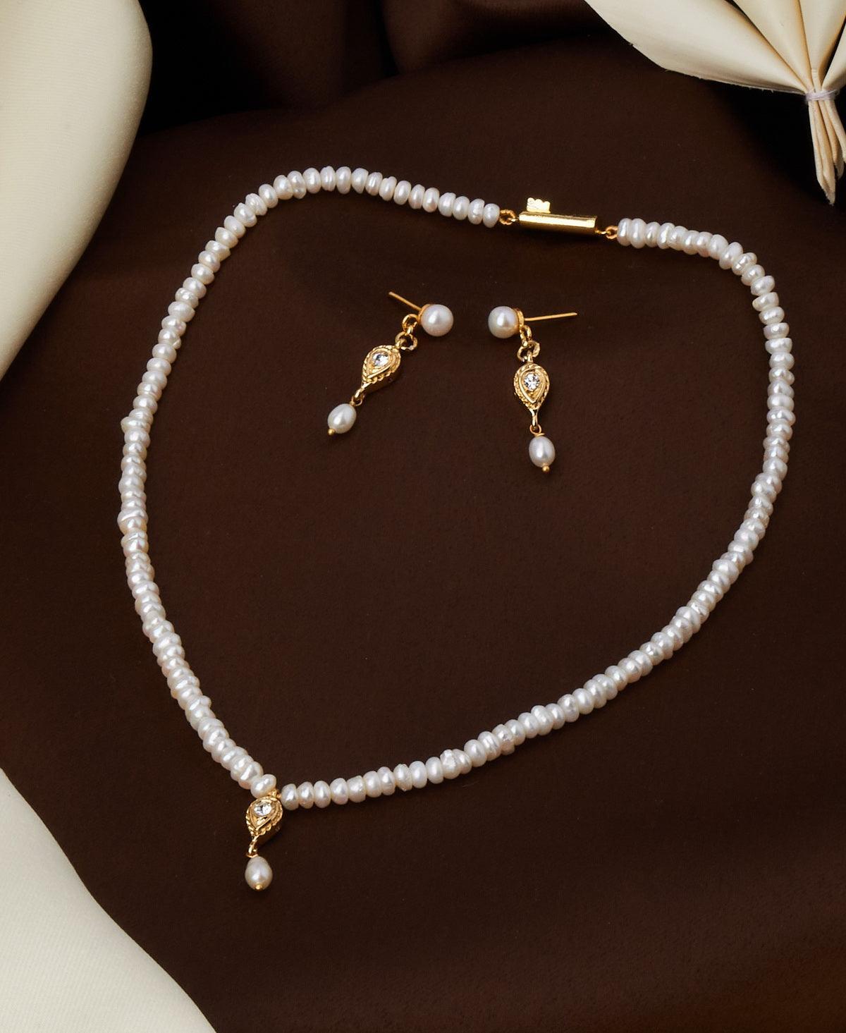 Elegant Real Pearl Necklace Set - Chandrani Pearls