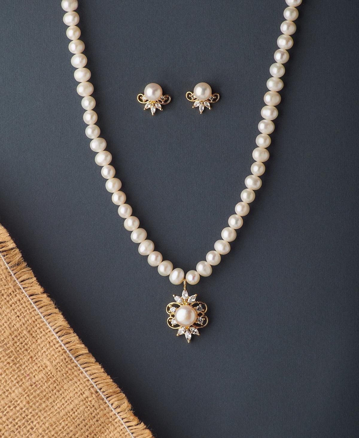 Elegant Real Pearl Necklace Set - Chandrani Pearls