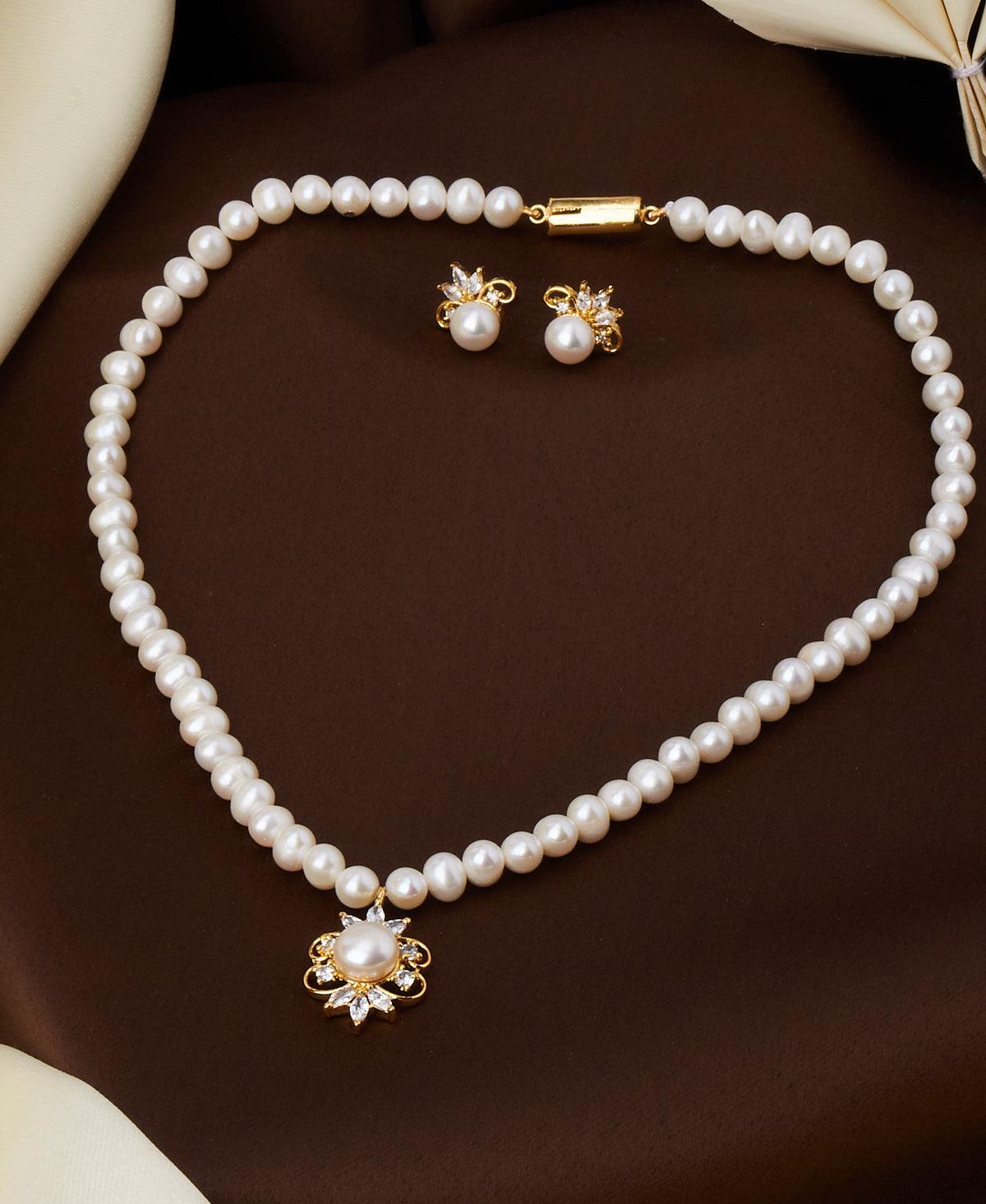 Elegant Real Pearl Necklace Set - Chandrani Pearls