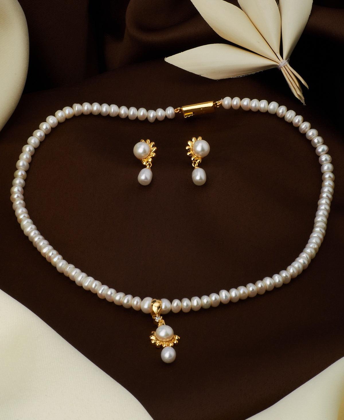 Elegant Real Pearl Necklace Set - Chandrani Pearls