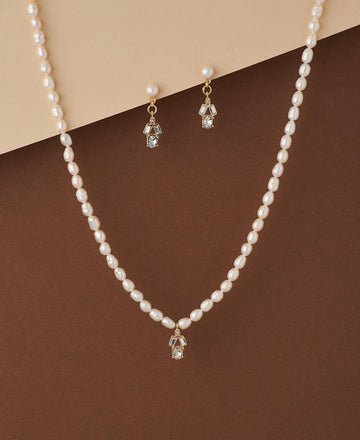 Elegant Real Pearl Necklace Set - Chandrani Pearls