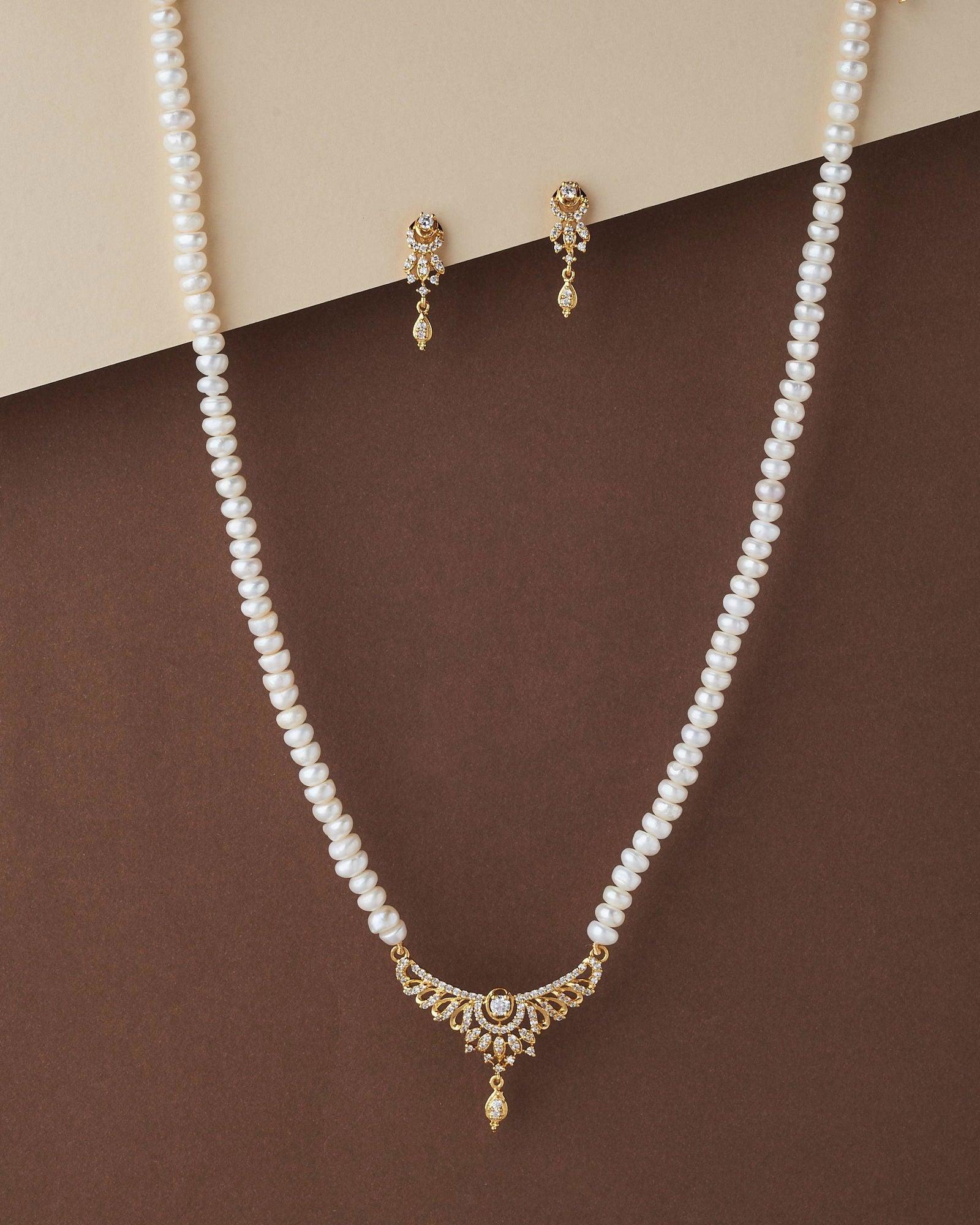Elegant Real Pearl Necklace Set - Chandrani Pearls